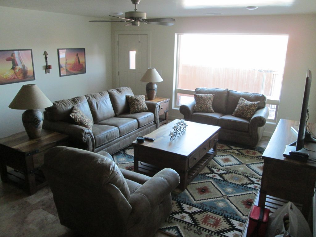 Moab lodging deals - Living room at the condo in moab